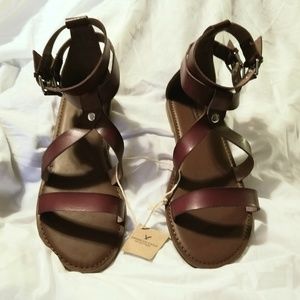 American Eagle ankle strap open toe sandals